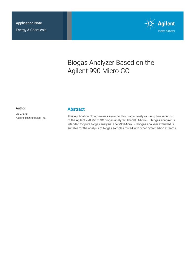 Biogas Analyzer Based on the Agilent 990 Micro GC REDSTARCMS